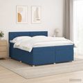vidaXL Posteľ boxspring s matracom Modrá 200 x 200 cm Látka