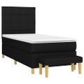 vidaXL Posteľný rám boxspring s matracom čierny 90x200 cm látka