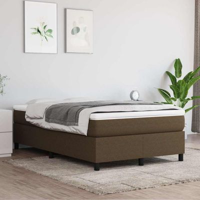 vidaXL Posteľný rám s boxspringom tmavohnedá 120x200 cm látka