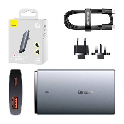 Sieťová nabíjačka Baseus GaN5, 65 W, 1xport USB-C, 1xUSB-A