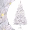 vidaXL Umelý Sklápací Vianočný Stromček Biela 270 cm PVC a oceľ