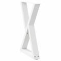 vidaXL Nohy k jedálenskému stolu 2 ks biele 50 x (72-73,3) cm oceľové