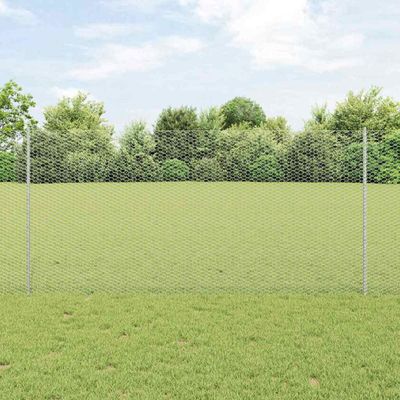 vidaXL Hexagonálny plot s stĺpom 100 x 1,2 m Pozinkovaná oceľ