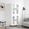 vidaXL Vysoká skrinka biela 69,5x34x180 cm spracované drevo