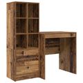 vidaXL Stôl Staré drevo 115,5 x 50 x 127 cm 2 ks
