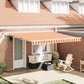 vidaXL Sklopná markíza Žltá a oranžová 400 × 350 cm Polyester