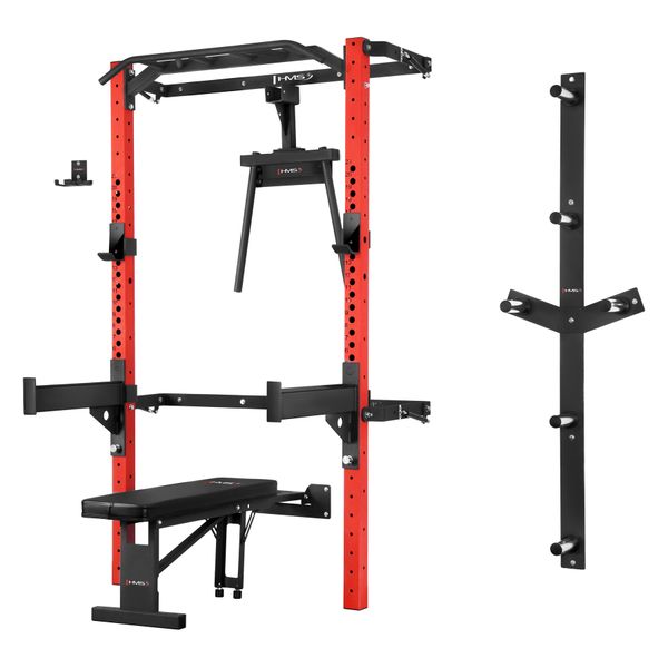 Multifunkčný posilňovací stojan - Power Rack HMS KLT22 červený