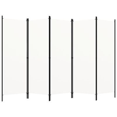 vidaXL 5-panelový paraván biely 250x180 cm
