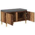 vidaXL Predsieňová lavica s vankúšom Staré drevo 80 x 38 x 46 cm