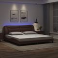 vidaXL Rám postele s LED bez matraca Hvar hnedý 200x200 cm