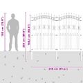 vidaXL Záhradný plot KAMPEN 240 x 228 cm Povrchovo upravená oceľ Biela