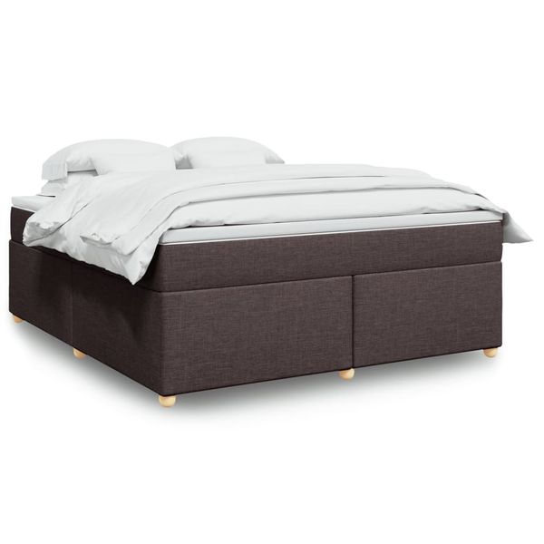 vidaXL Boxspring posteľ s matracom tmavohnedá 180x200 cm látka