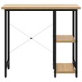 vidaXL Počítačový stôl, čierny a svetlý dub 80x40x72 cm, MDF a kov