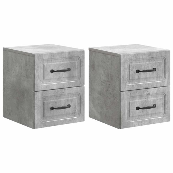 vidaXL Nástenná nočná skrinka 2 pcs Betónovo sivá 34,5 x 33 x 40 cm