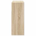 vidaXL Komoda s LED svetlami biela a dub sonoma 115,5x30x75 cm