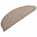 vidaXL Kobercové nášľapy na schody 15 ks hnedé 56x17x3 cm