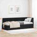 vidaXL Rohový rám postele s čelnou doskou Čierna 80 cm x 200 cm Zamat