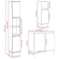 vidaXL 3-dielna sada kúpeľňového nábytku betónová kompozitné drevo
