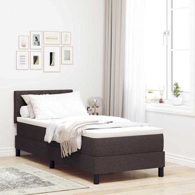vidaXL Posteľ s pružinovým rámom Tmavohnedá 80 x 200 cm látka