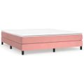 vidaXL Posteľný rám s boxspringom ružový 180x200 cm zamat