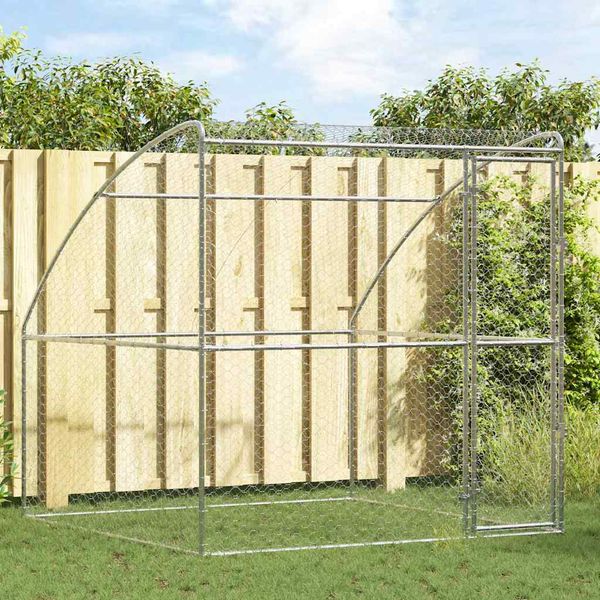 vidaXL Psí kennel s úložiskom Strieborná 2 x 2 x 2 m Pozinkovaná oceľ