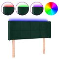 vidaXL Čelo postele s LED tmavozelené 103x16x78/88 cm zamat