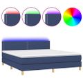 vidaXL Posteľ boxsping s matracom a LED modrá 160x200 cm látka