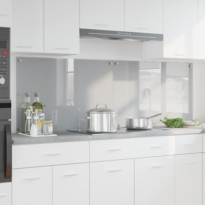 vidaXL Kuchynský obklad 2 pcs Svetlosivá 90 x 60 cm tvrdené sklo