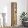 vidaXL Highboard Remeselný dub 34,5 x 34 x 180 cm Kompozitné drevo