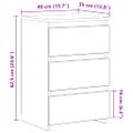 vidaXL Nočné stolíky 2ks, betónovo sivé 40x35x62,5cm, kompozitné drevo