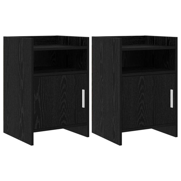 vidaXL Nočné stolíky 2 pcs Čierny dub 40 x 36 x 60 cm Kompozitné drevo
