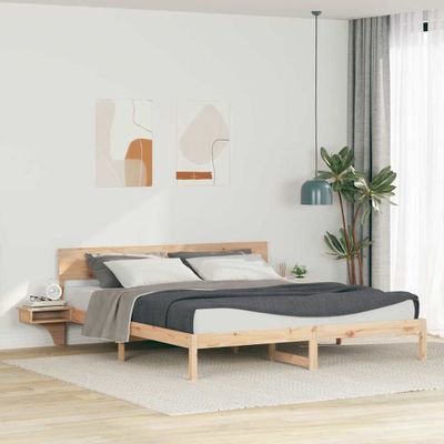 vidaXL Rám postele Hnedá 200 x 200 cm Masívne borovicové drevo