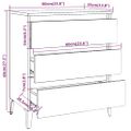 vidaXL Komoda dymový dub 60x35x69 cm spracované drevo