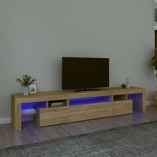 vidaXL TV skrinka s LED svetlami dub sonoma 215 x 36,5 x 40 cm