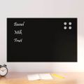 vidaXL Nástenná magnetická tabuľa čierna 80x50 cm tvrdené sklo
