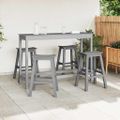 vidaXL Záhradný bar set 4 ks Svetlosivá HDPE