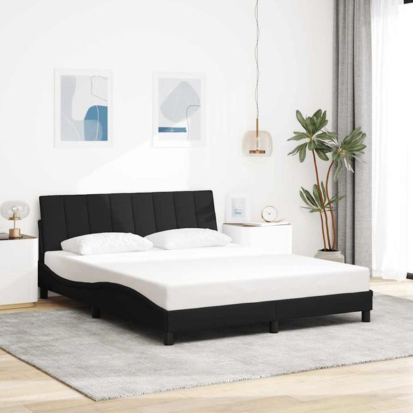 vidaXL Rám postele bez matraca Hanko čierny 160x200 cm látka