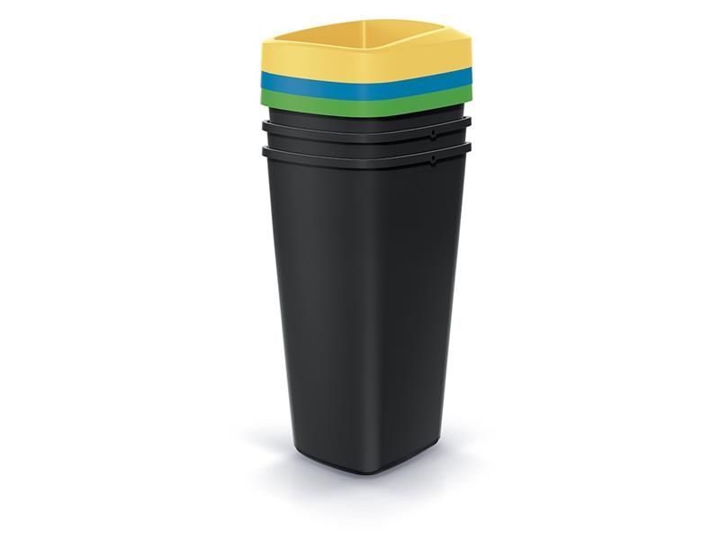 Kôš odpadkový COMPACTA Q DROP SET čierny 3x25l