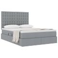 vidaXL Postel s úložným prostorem a matrací Svetlosivá 140 x 190 cm