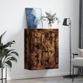 vidaXL Nástenná skrinka dymový dub 69,5x34x90 cm kompozitné drevo