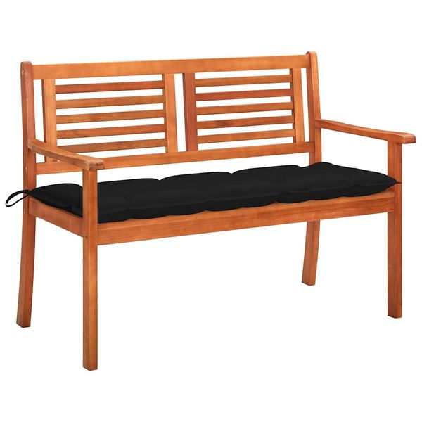 vidaXL 2-miestna záhradná lavica s vankúšom 120 cm eukalyptový masív