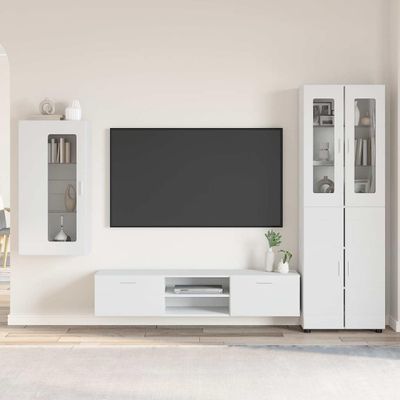 vidaXL Zostava TV skriniek FLORIN 3 pcs Biela Kompozitné drevo