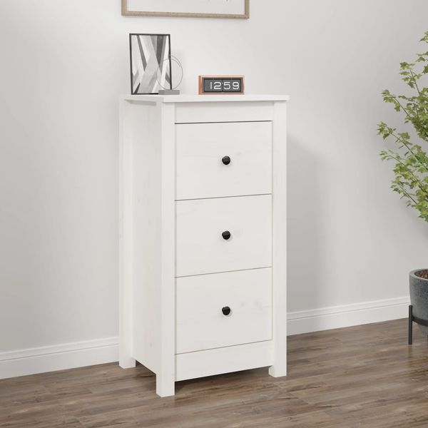 vidaXL Komoda biela 40x35x80 cm borovicový masív