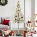 vidaXL Vianočný stromček s 150 LED-i Biela 150 cm PE a oceľ