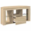 vidaXL Rohový LED TV kabinet Nástenný Sonoma dub 100 x 40 x 50 cm