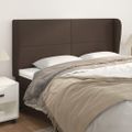 vidaXL Čelo postele so záhybmi hnedé 203x23x118/128 cm umelá koža
