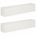 vidaXL Záhradný kvetináč 2 ks Biela 80 x 20 x 20 cm