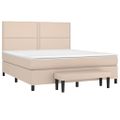 vidaXL Boxspring posteľ s matracom kapučínová 180x200 cm umelá koža