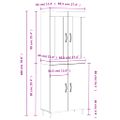 vidaXL Vysoká skrinka hnedý dub 69,5x34x180 cm spracované drevo
