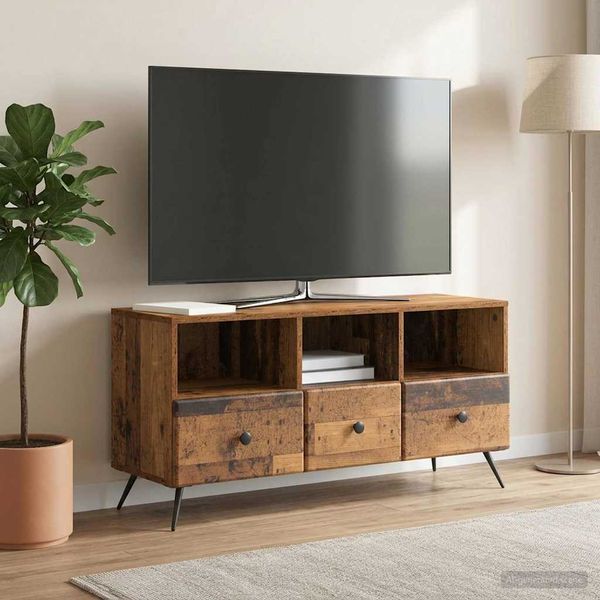 vidaXL TV skrinka Staré drevo 102 x 34,5 x 50 cm Kompozitné drevo
